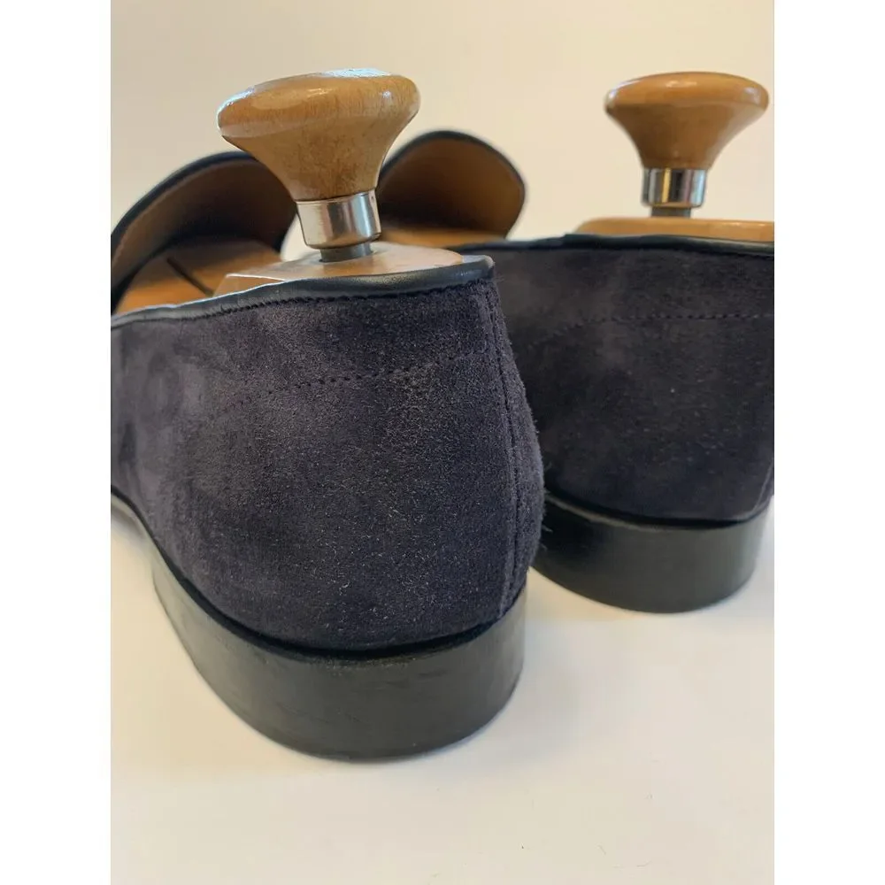 Bruno Parmigiani Suede Loafer Mens US 11 EU 44 Bench Made Italian Slip On Navy